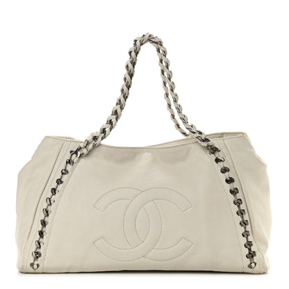 Chanel Calfskin Large East West Modern Chain Tote White 1 of 11