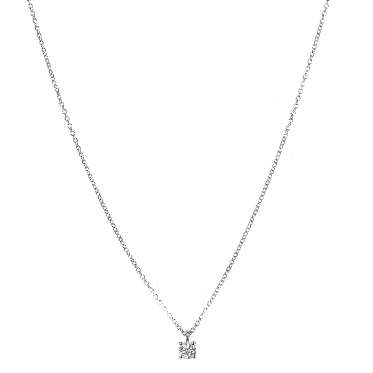 Platinum Diamond .19ct Solitaire Pendant Necklace