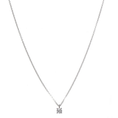 Tiffany Platinum Diamond .19ct Solitaire Pendant Necklace 1 of 7