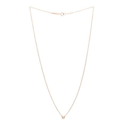Tiffany 18K Rose Gold Diamond .03ct Elsa Peretti Diamonds by the Yard Pendant Necklace 2 of 4