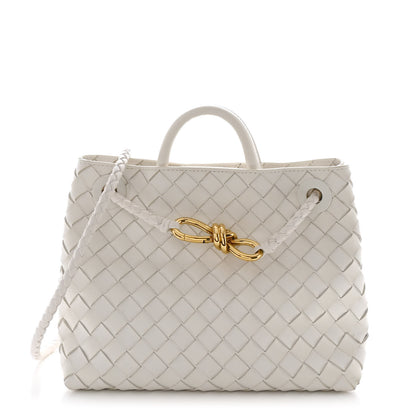 Bottega Veneta Nappa Intrecciato Small Andiamo Shoulder Bag White 1 of 9