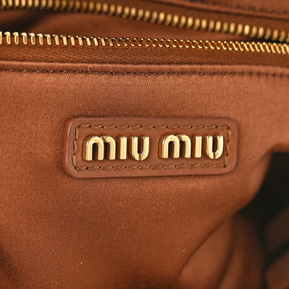Miu Miu Calfskin Arcadie Top Handle Bag Cognac 6 of 8