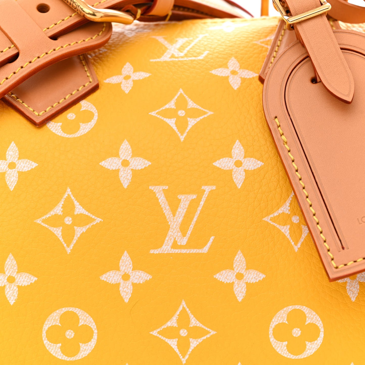 Calfskin Monogram Speedy P9 Bandouliere 25 Jaune Mat