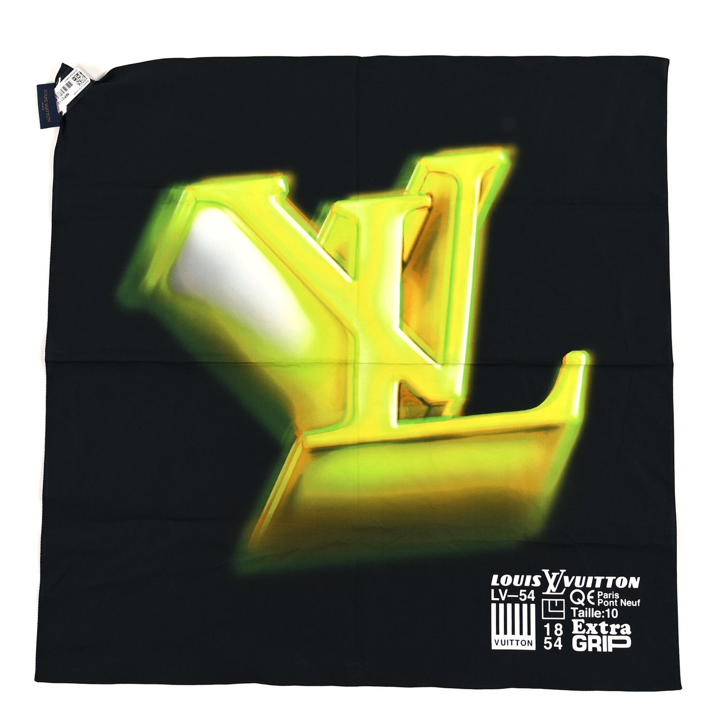 Cotton LV 3D Bandana Scarf Black Yellow
