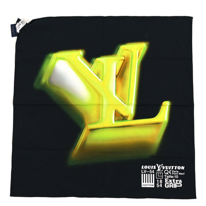 Louis Vuitton Cotton LV 3D Bandana Scarf Black Yellow 1 of 3
