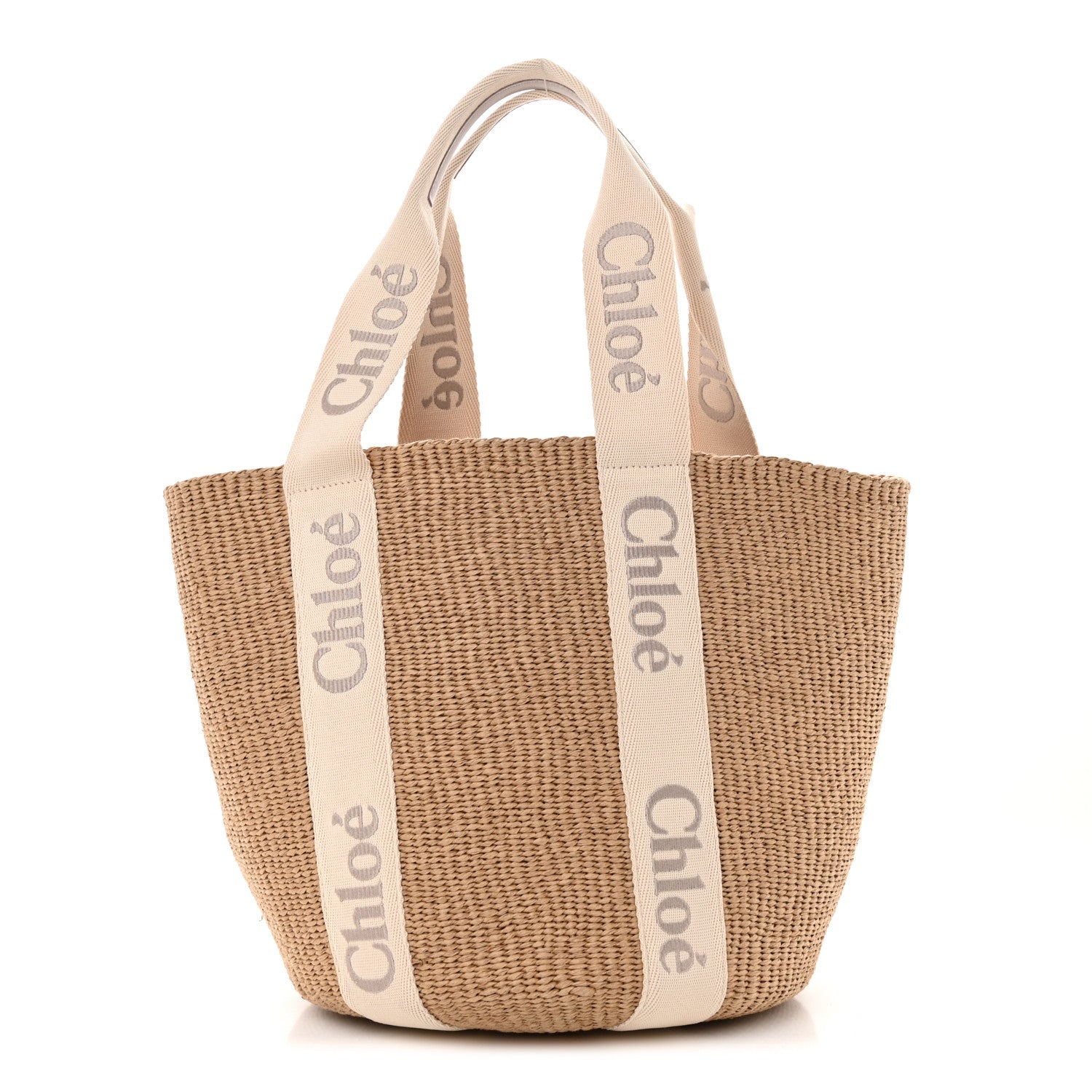 Chloe Raffia Large Woody Tote Wild Grey 1 of 12