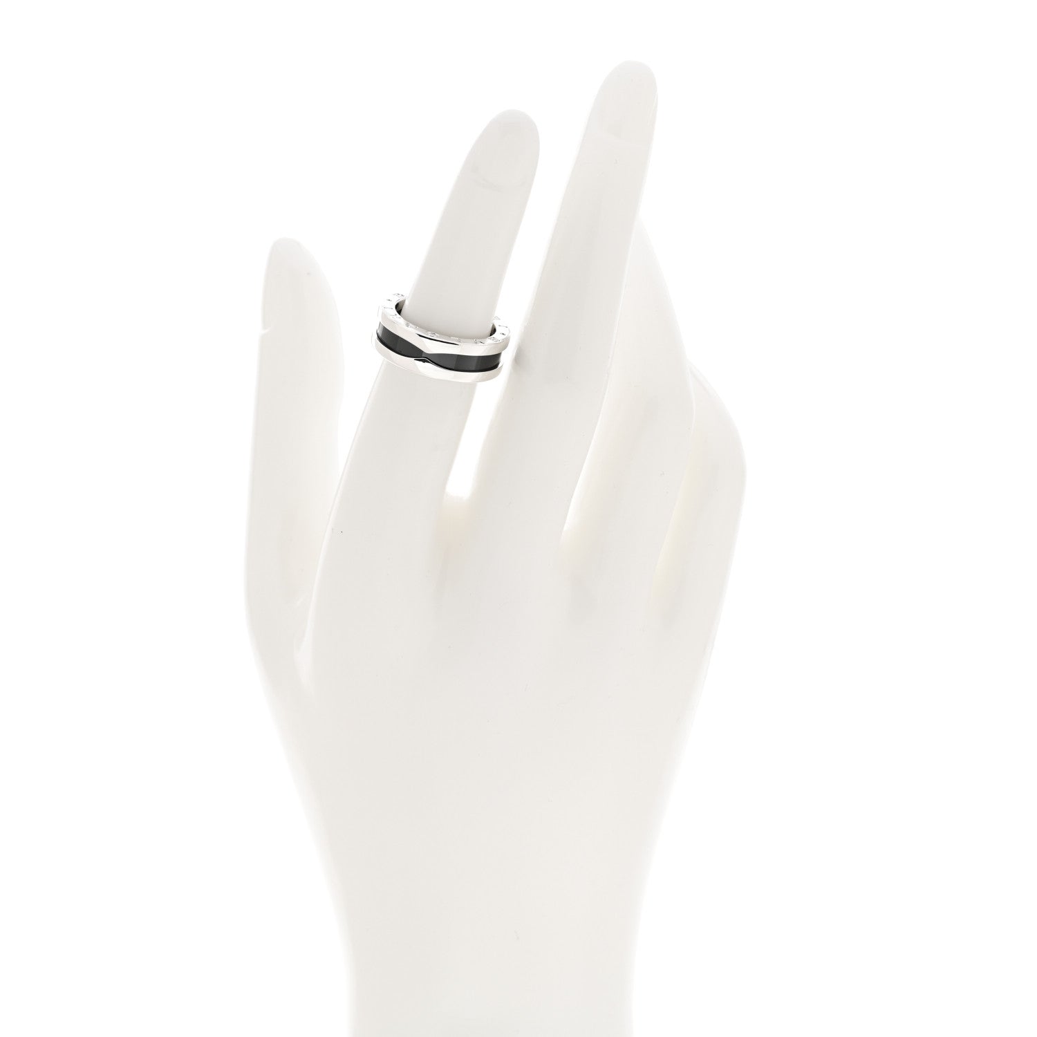 Bulgari Sterling Silver Ceramic Save The Children One-Band Ring 50 5.25 2 of 7