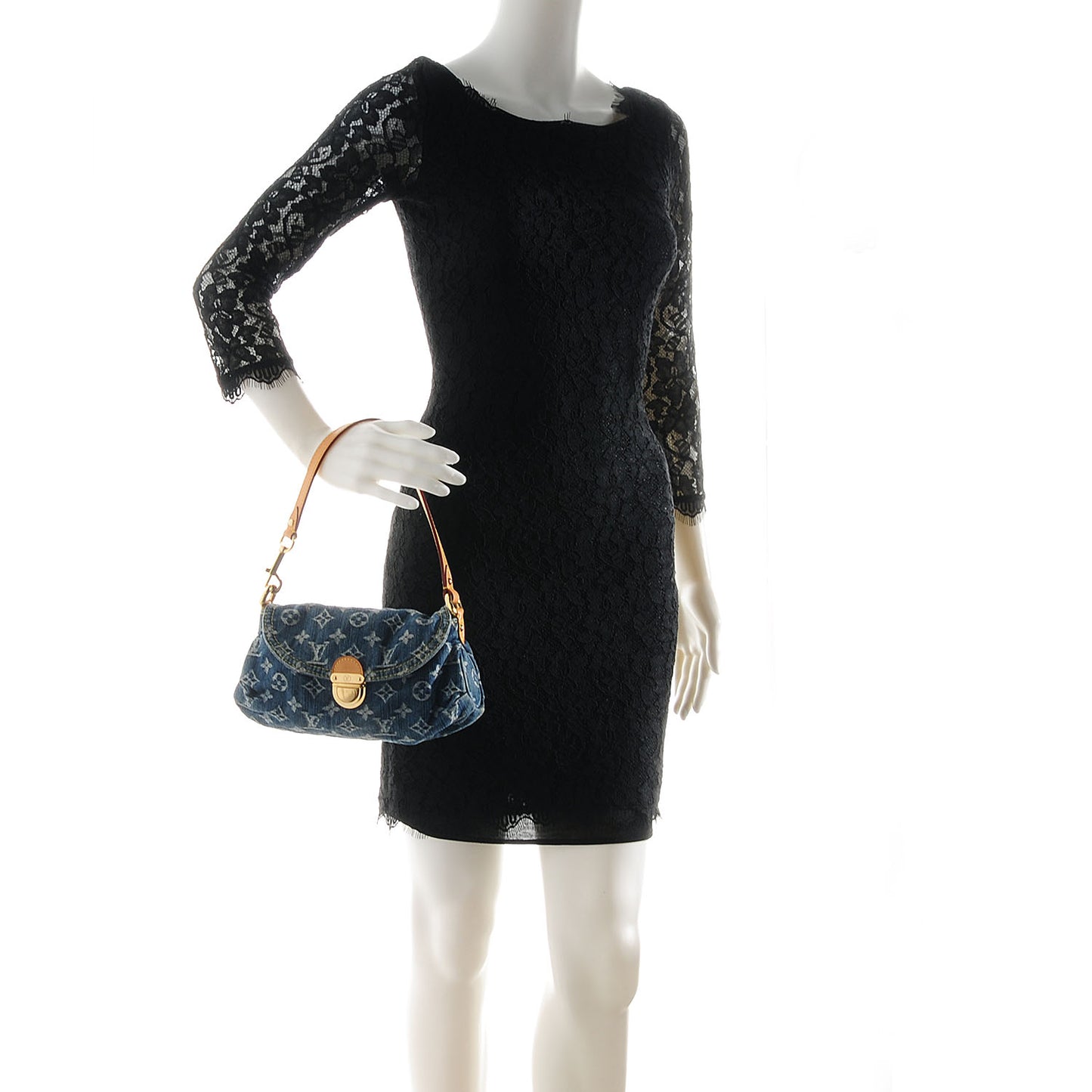 Monogram Denim Mini Pleaty Blue