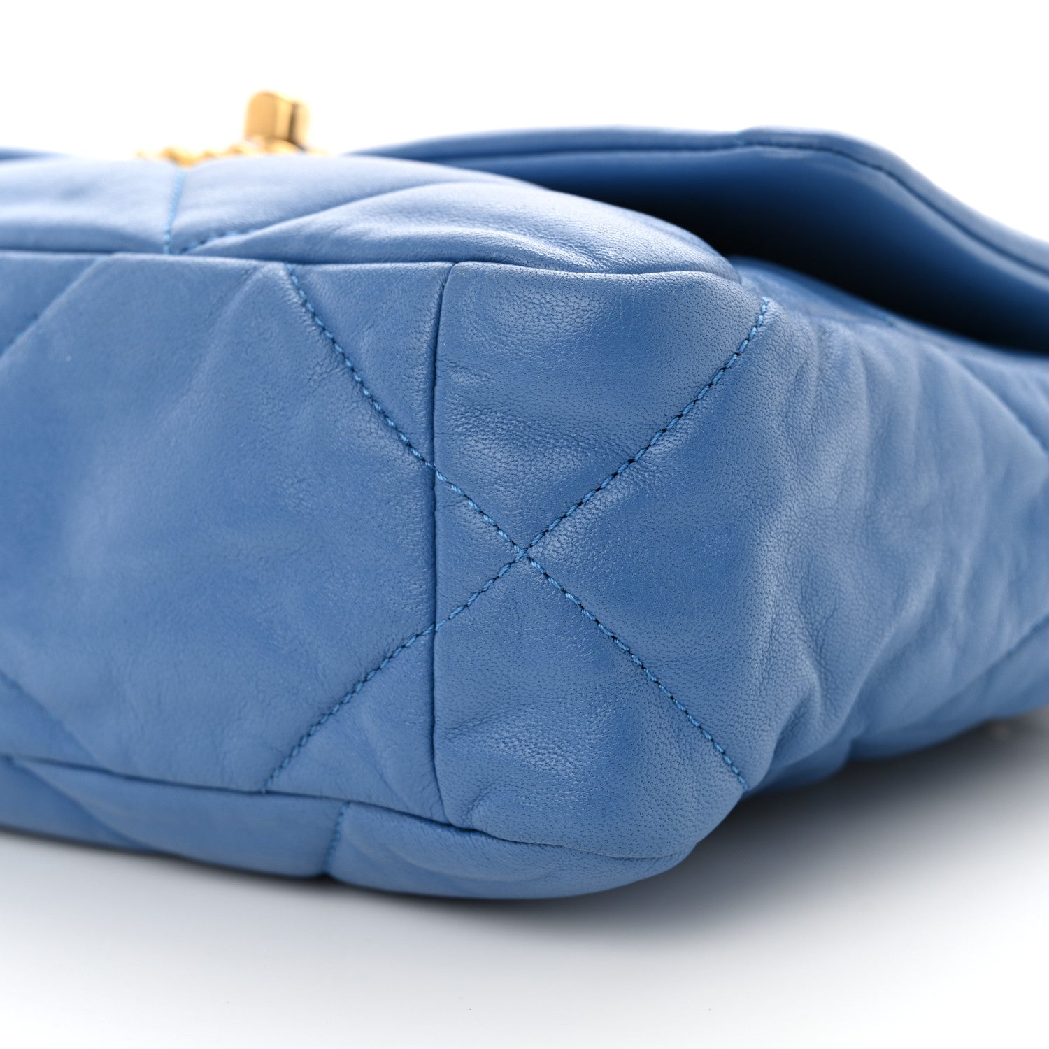 Chanel Lambskin Quilted Medium Chanel 19 Flap Blue 10 of 10