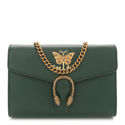 Gucci Calfskin Garden Dionysus Chain Wallet Emerald 1 of 12