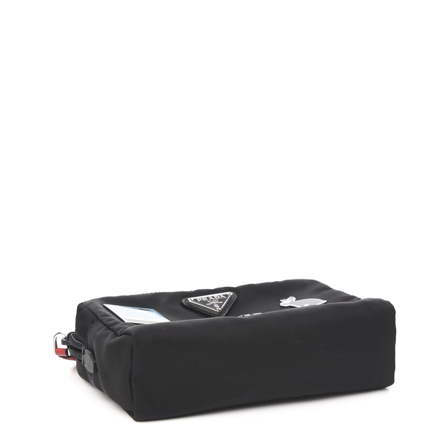 Prada Tessuto Nylon Saffiano Smalto Wristlet Black 3 of 6