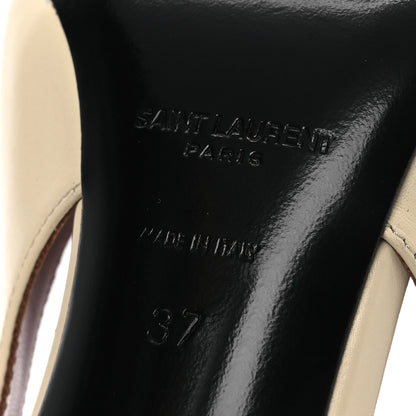 Saint Laurent Calfskin Kiss 105 Slingback Pumps 37 Egg Shell 8 of 14