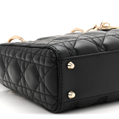 Christian Dior Lambskin Cannage Mini Lady Dior Black 9 of 12