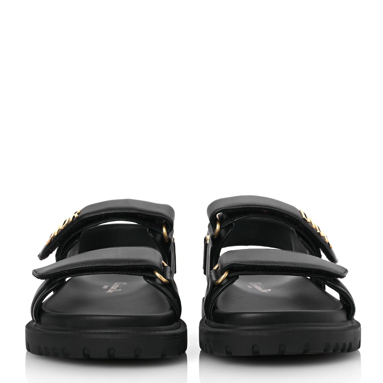 Christian Dior Lambskin Dioract 10mm Sandals 35 Black 3 of 12