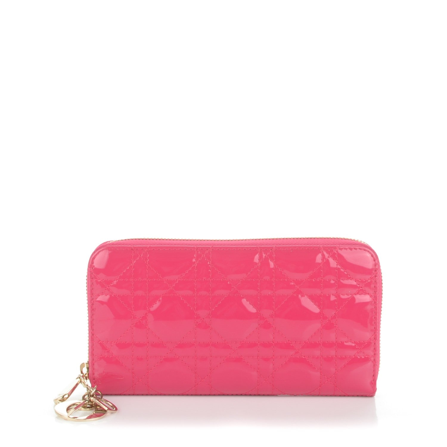 Christian Dior Patent Cannage Lady Dior Continental Wallet Pink 1 of 8