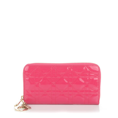 Christian Dior Patent Cannage Lady Dior Continental Wallet Pink 1 of 8