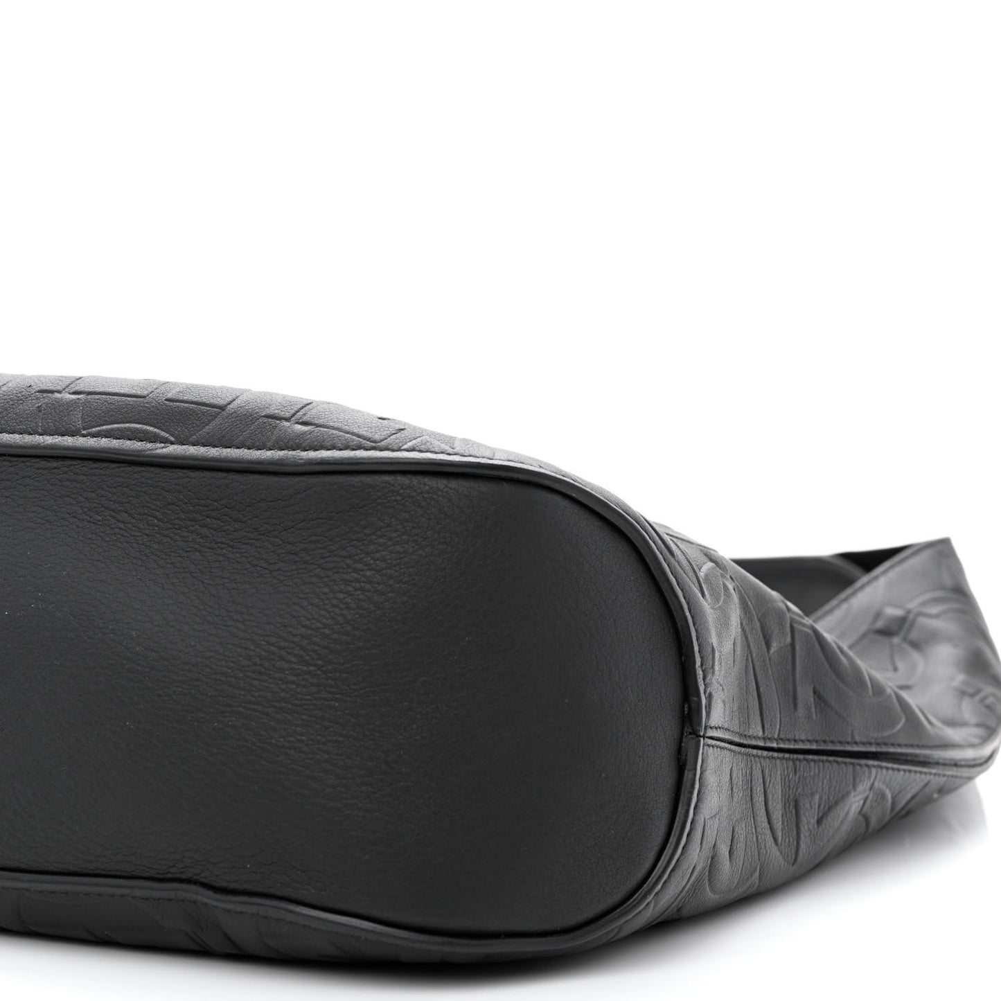 Calfskin Embossed Gancini Margot Hobo Black