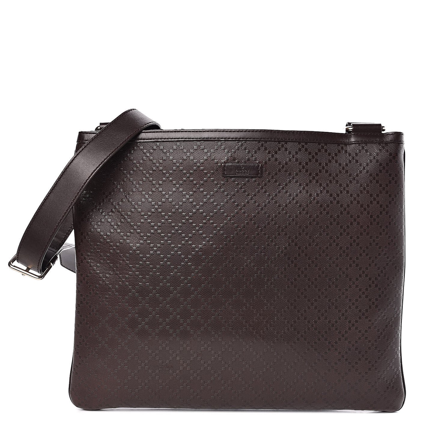 Hilary Lux Bright Diamante Medium Flat Messenger Bag Testa di Moro