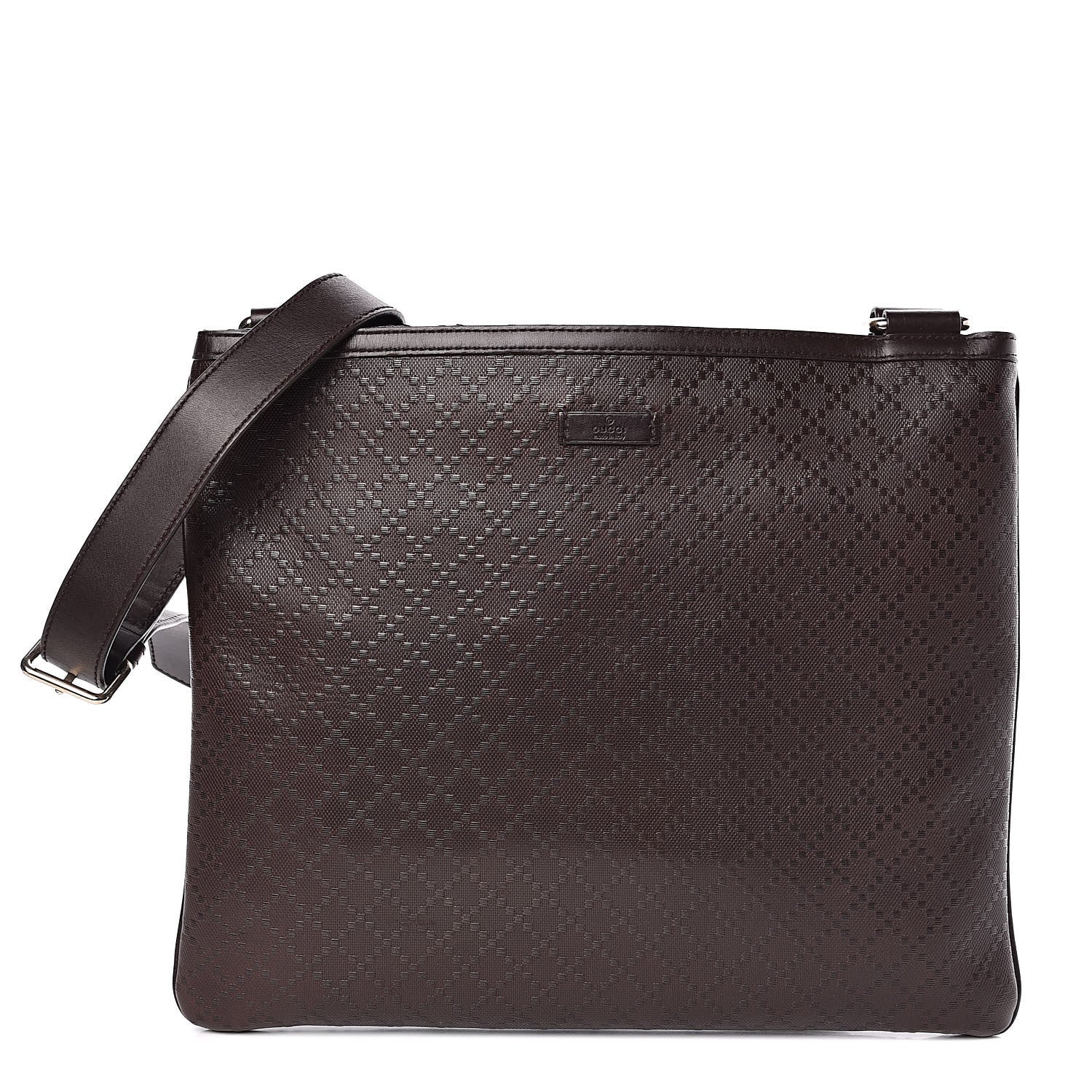 Gucci Hilary Lux Bright Diamante Medium Flat Messenger Bag Testa di Moro 1 of 11