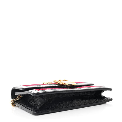 Gucci Velvet GG Monogram Super Mini Sylvie Chain Shoulder Bag Red Cipria Black 4 of 7