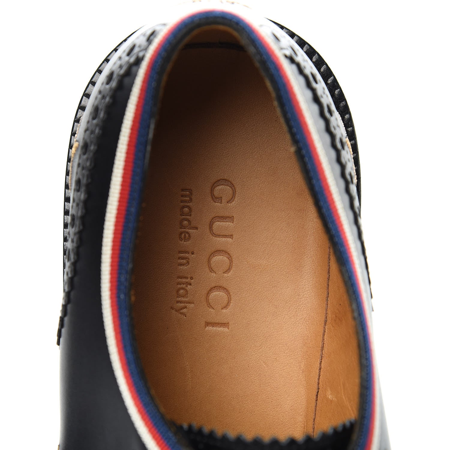 Gucci Calfskin Bee Star Embroidered Mens Captoe Derby Loafers 8 Black 7 of 9