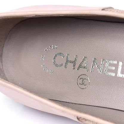 Chanel Toile Oily Calfskin CC Cap Toe Ballerina Flats 36.5 Beige Pink 6 of 6