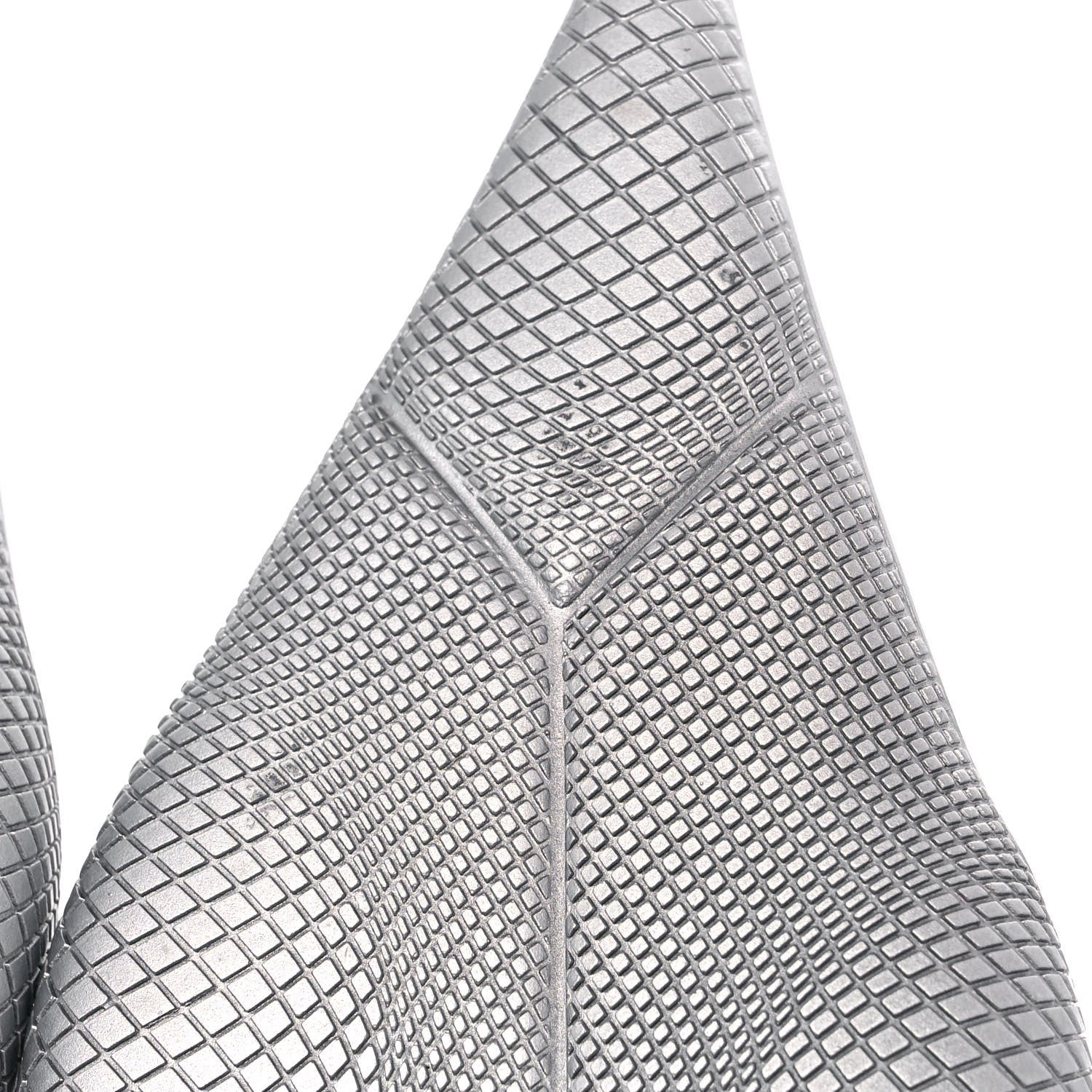 Prada Spazzolato Triangle Logo Pointed Toe 45mm Slingback Pumps 37.5 Argento 9 of 10