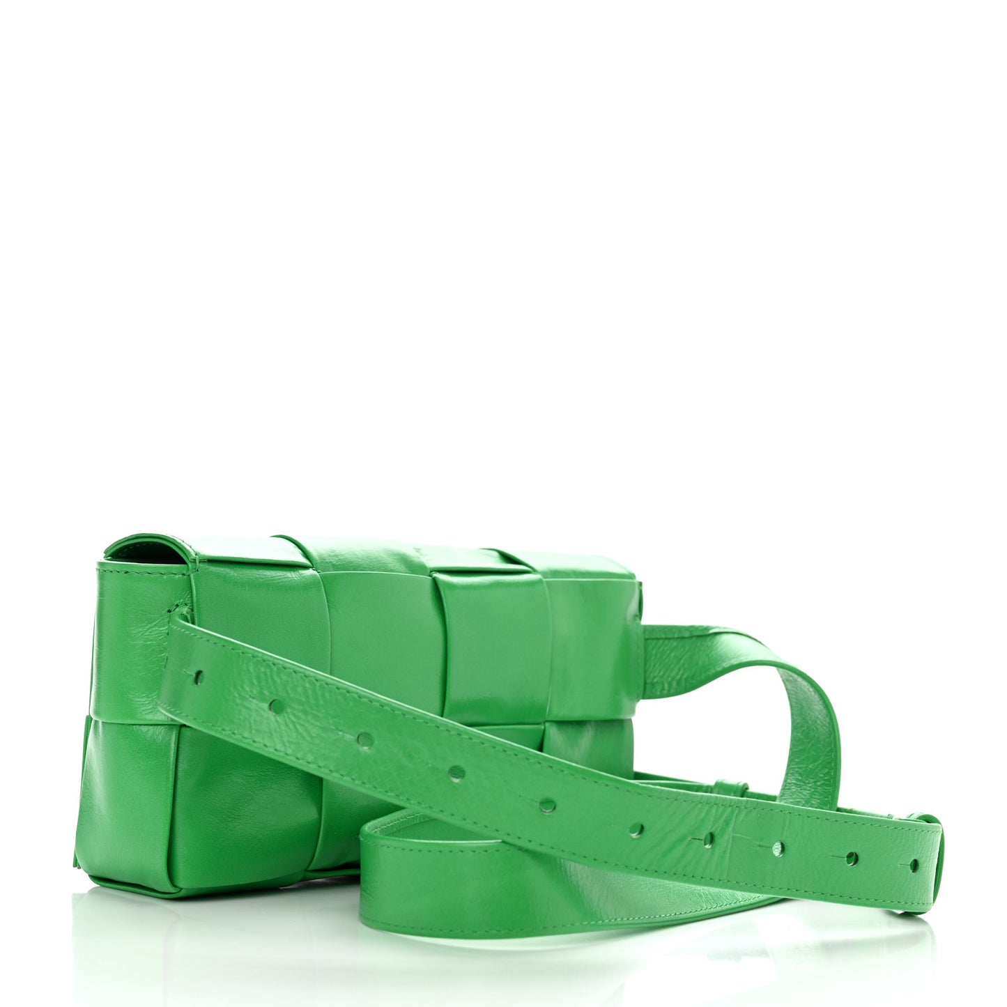 Paper Calfskin Intreccio Cassette Belt Bag Parakeet