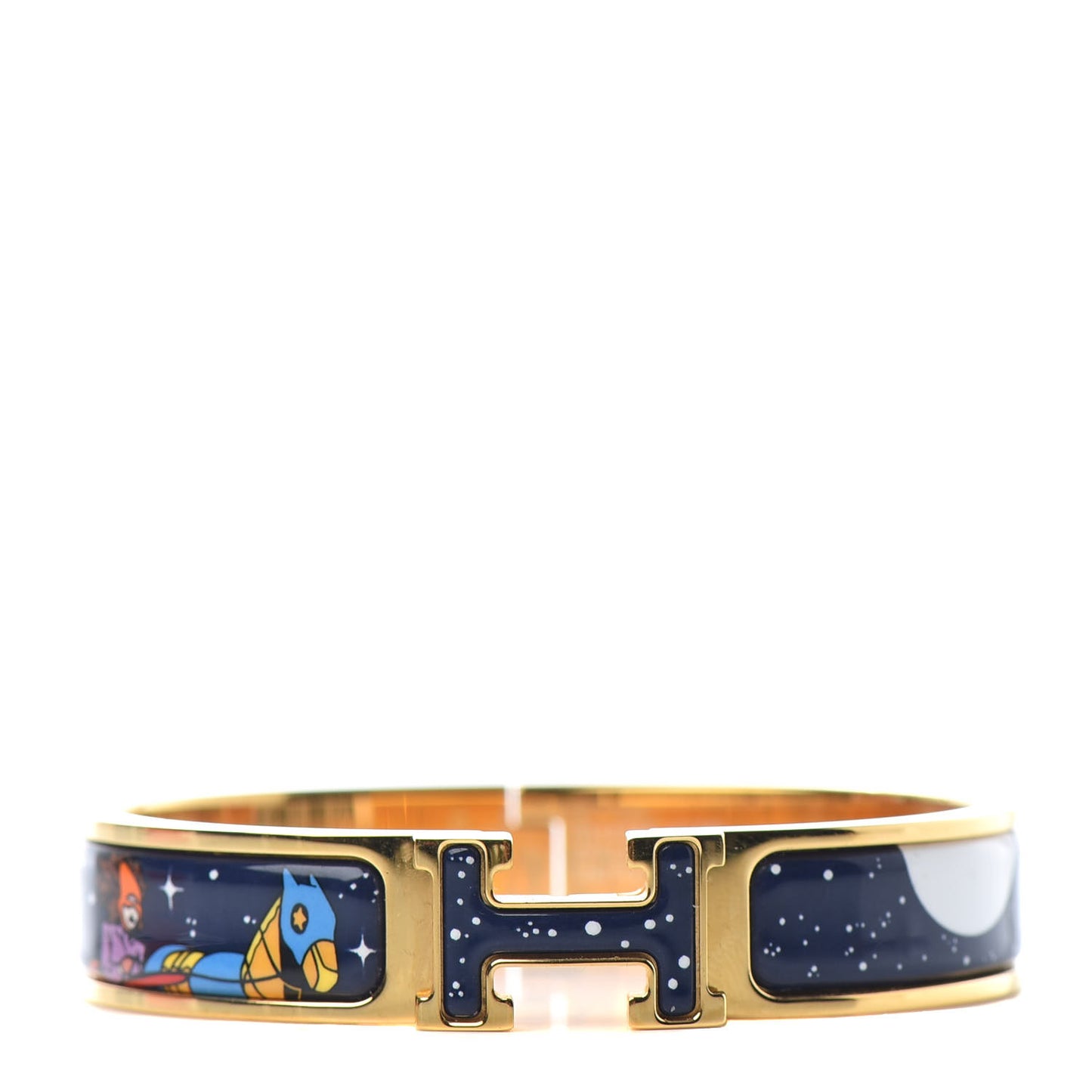 Enamel Narrow Space Derby Clic Clac H Bracelet PM Indigo Multicolor