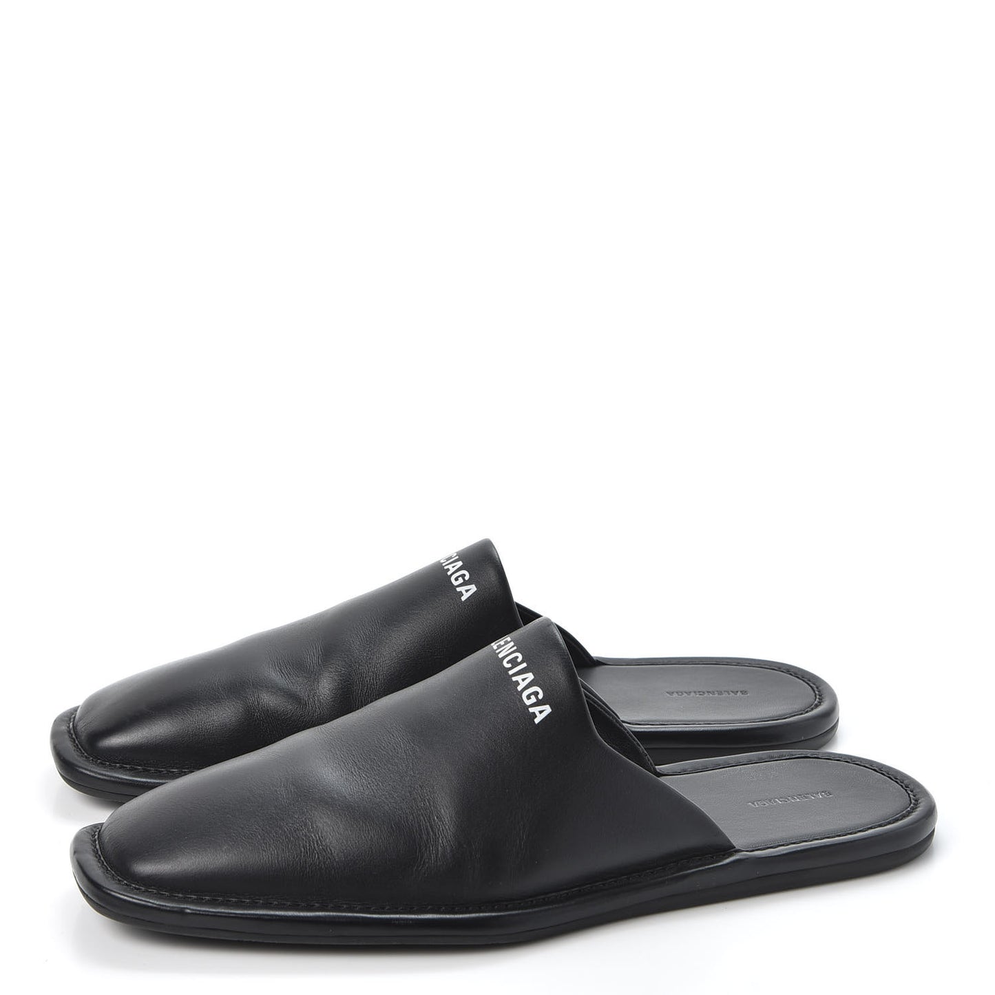 Smooth Calfskin Mens Cozy Slip-On Loafers 42 Black White