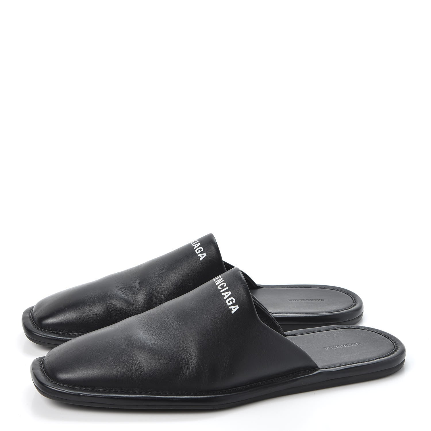Balenciaga Smooth Calfskin Mens Cozy Slip-On Loafers 42 Black White 3 of 11