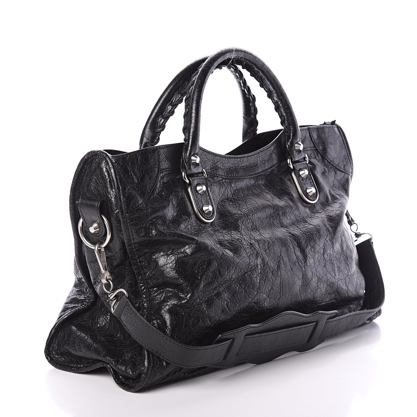 Agneau Silver Metallic Edge Hardware City Black