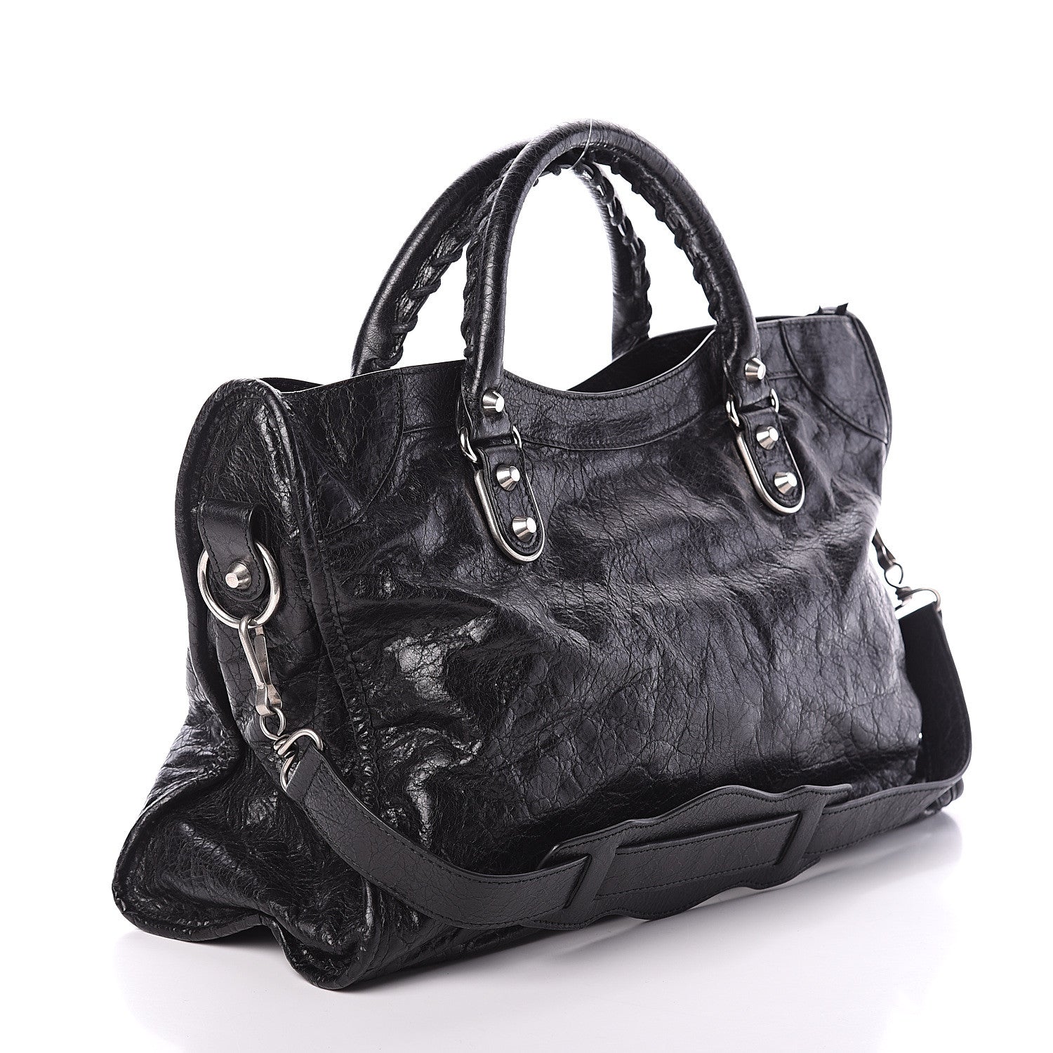 Balenciaga Agneau Silver Metallic Edge Hardware City Black 2 of 8
