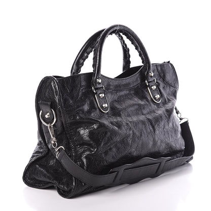Balenciaga Agneau Silver Metallic Edge Hardware City Black 2 of 8