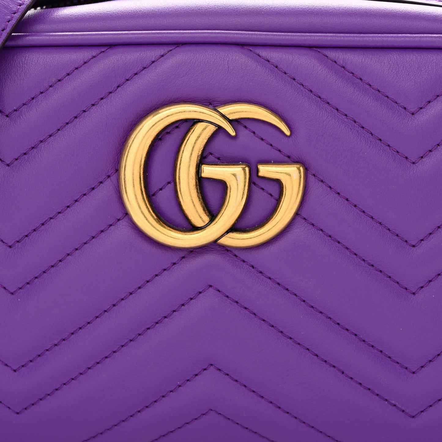 Calfskin Matelasse Small GG Marmont Chain Shoulder Bag Shine Purple