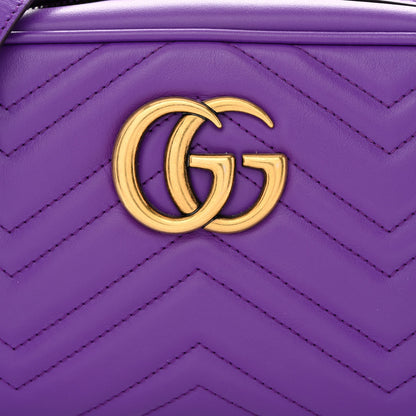 Gucci Calfskin Matelasse Small GG Marmont Chain Shoulder Bag Shine Purple 8 of 10