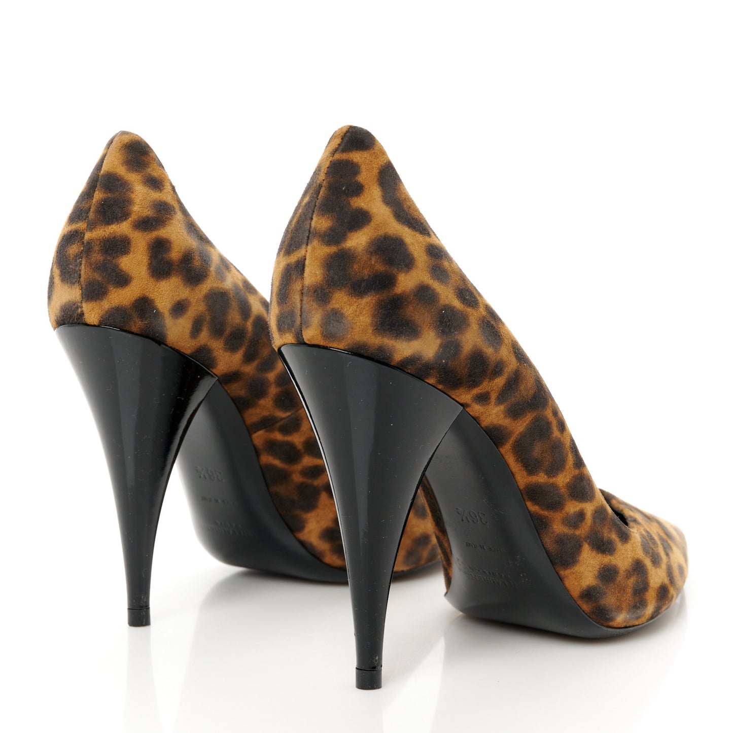 Suede Leopard Printed Anja Pumps 36.5 Natural Coffee