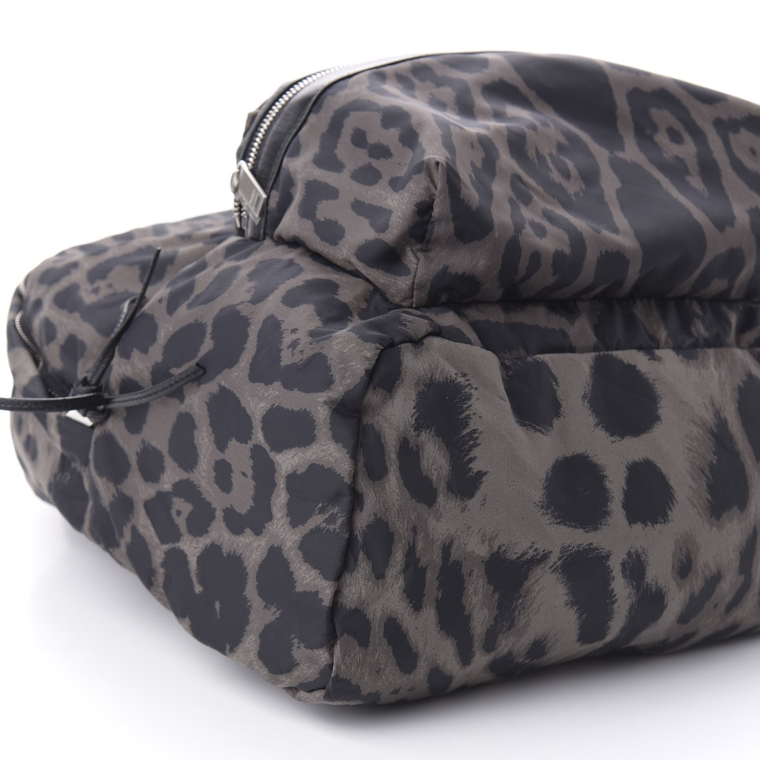 Saint Laurent Nylon Leopard Print City Fold Up Backpack Belt Bag Black 9 of 14