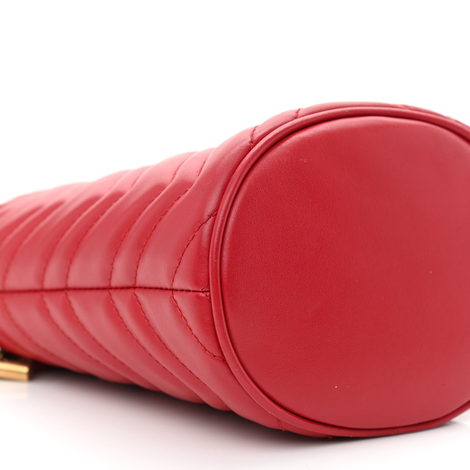 Gucci Calfskin Matelasse Mini GG Marmont 2.0 Bucket Bag Hibiscus Red 9 of 10