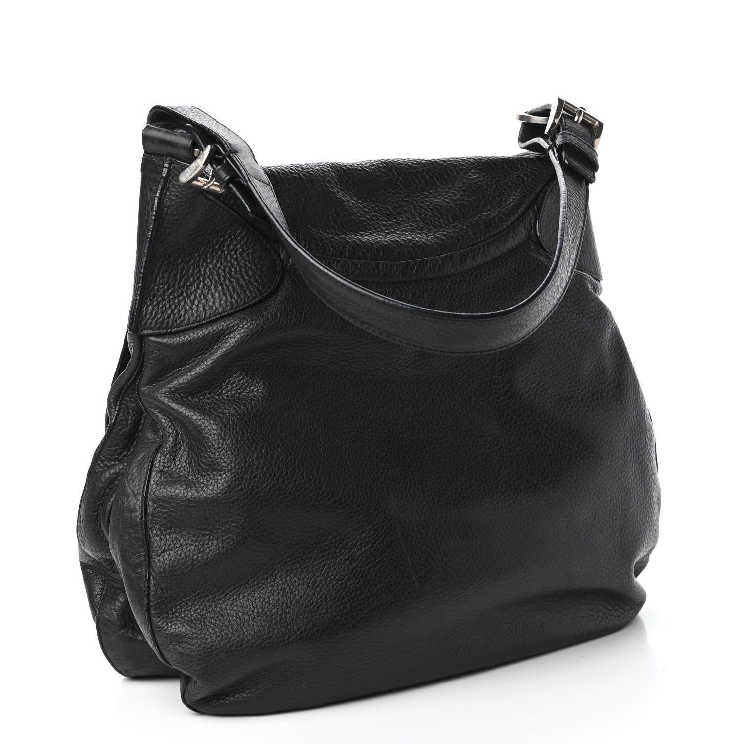 Prada Vitello Daino Hobo Flap Black 3 of 9
