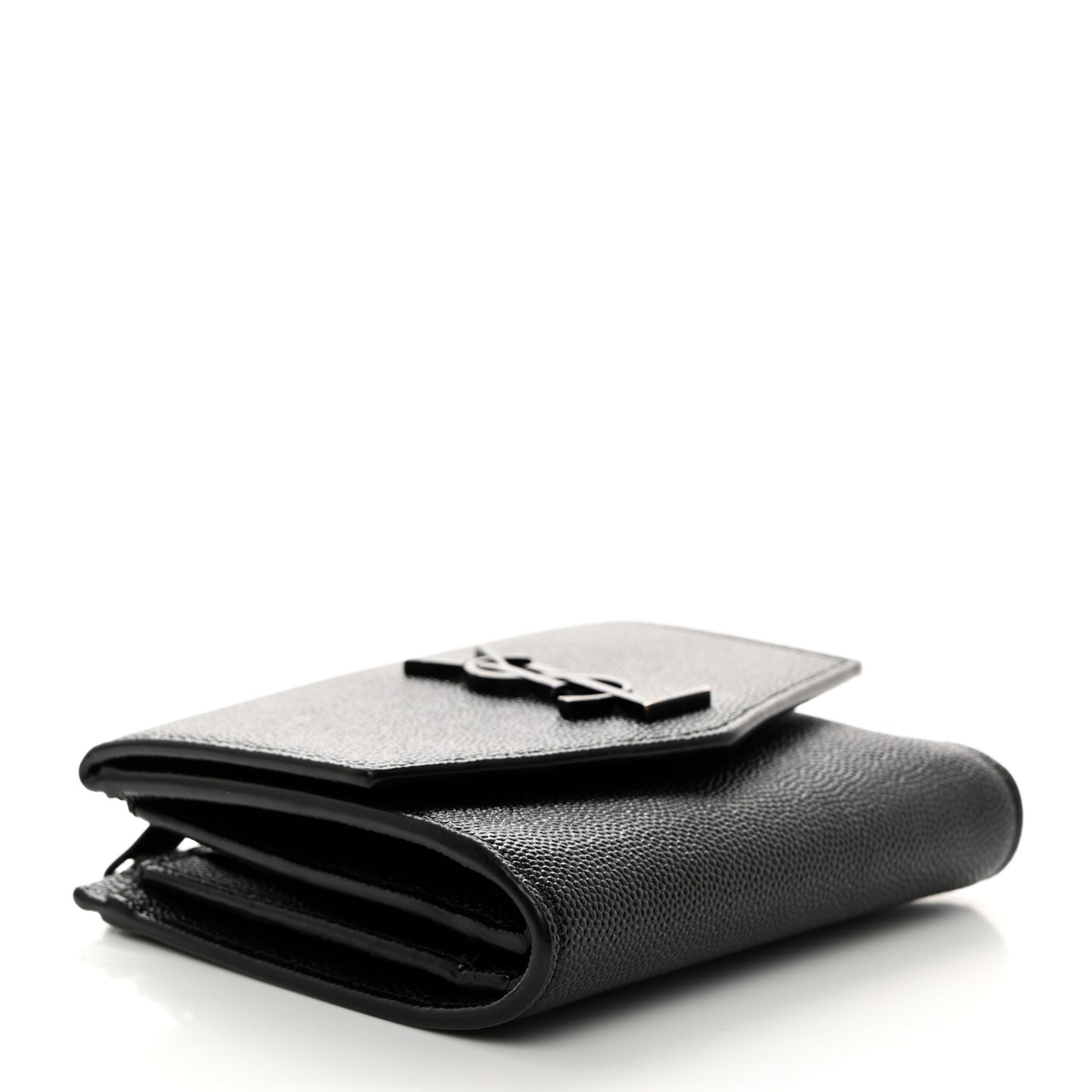 Grain De Poudre Uptown Monogram Compact Wallet Black