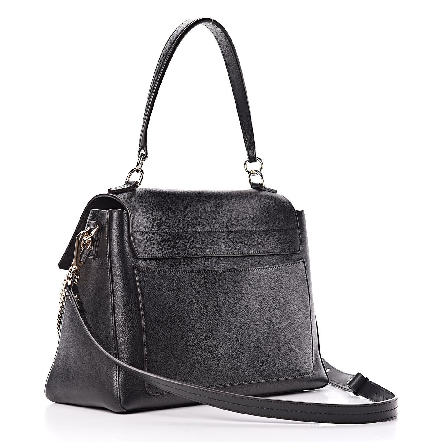 Calfskin Medium Faye Day Shoulder Bag Black