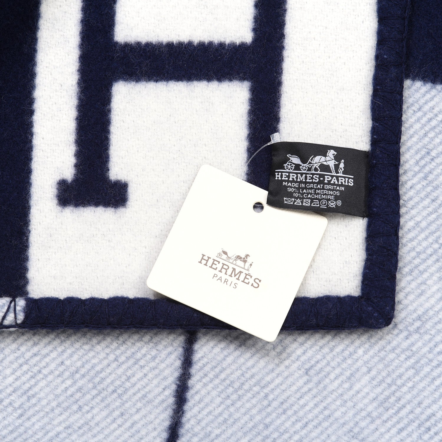 Hermes Wool Cashmere Avalon III Blanket Caban Ecru 3 of 3