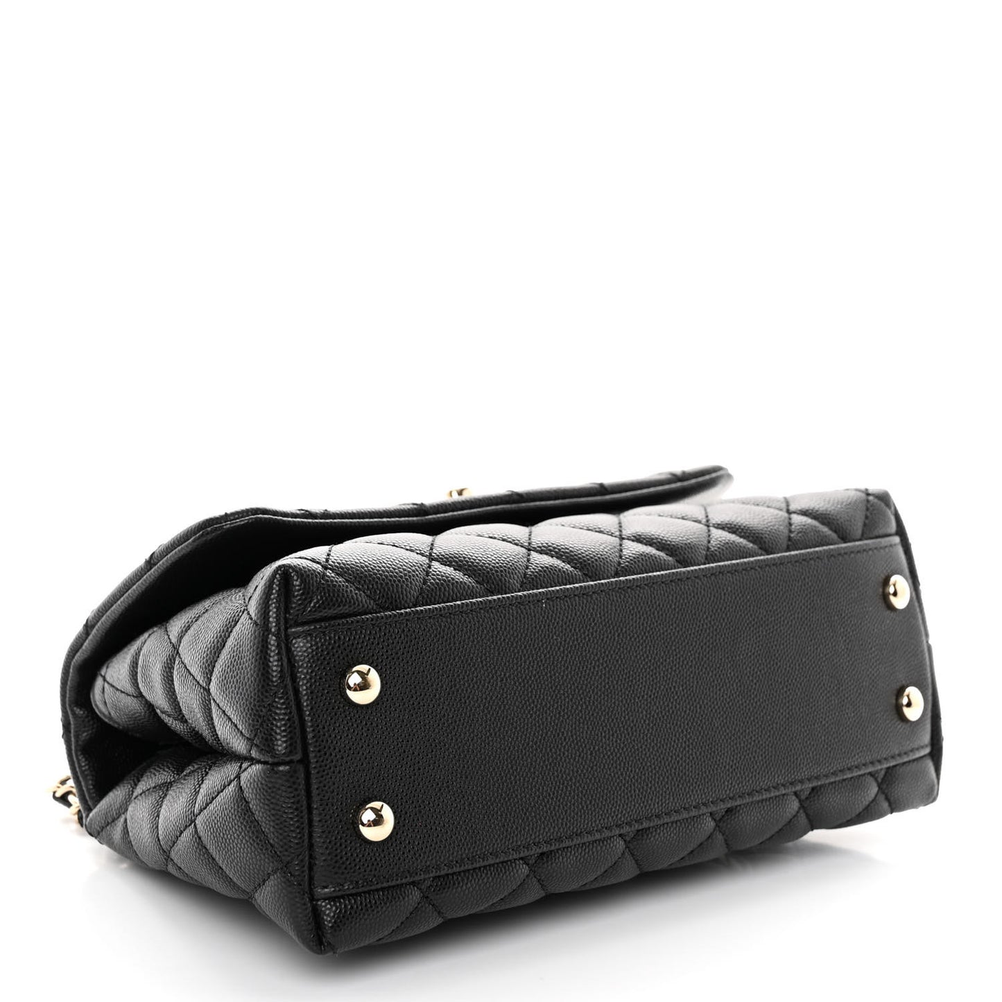 Caviar Quilted Mini Coco Handle Flap Black