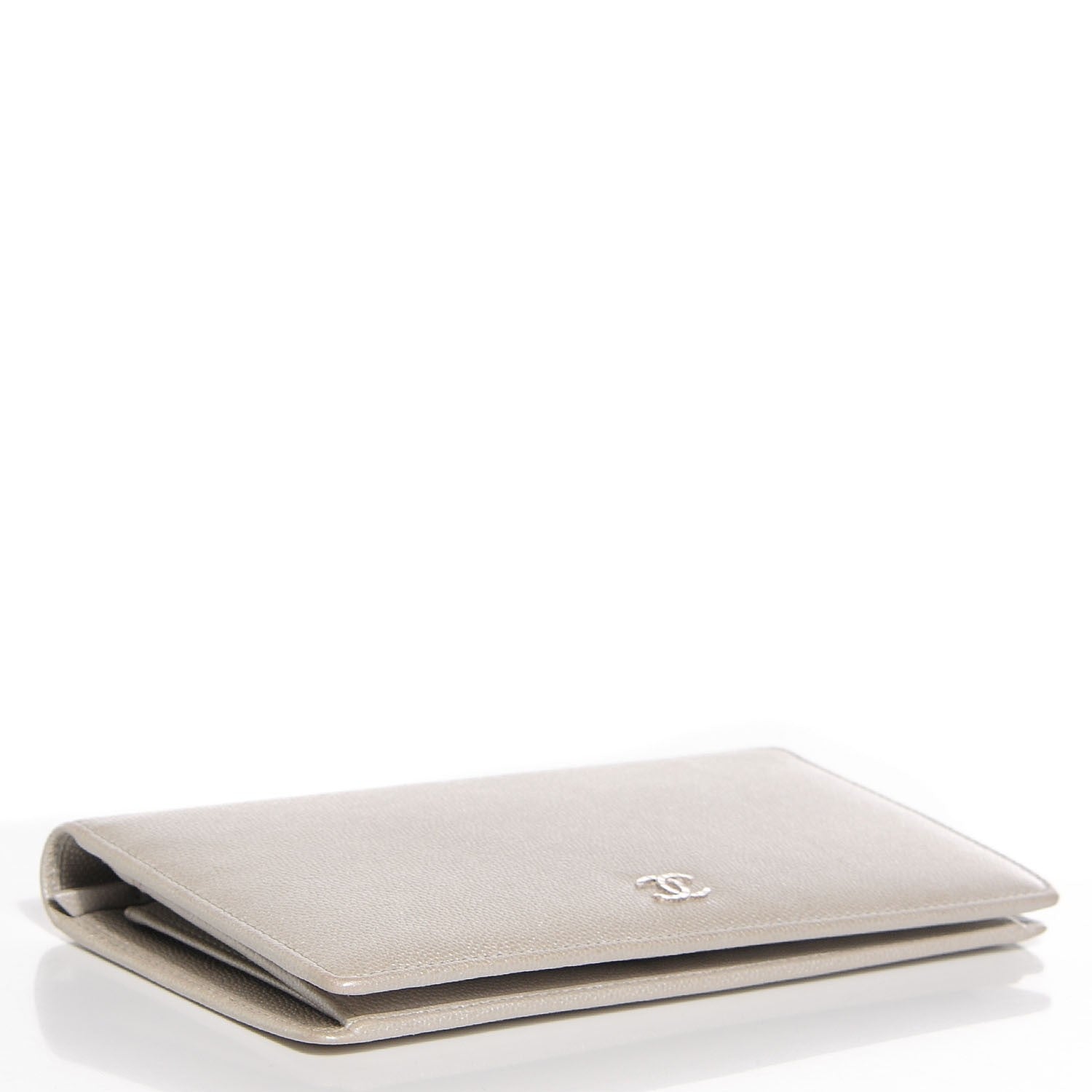 Chanel Caviar Sevruga Yen Wallet Silver 4 of 8