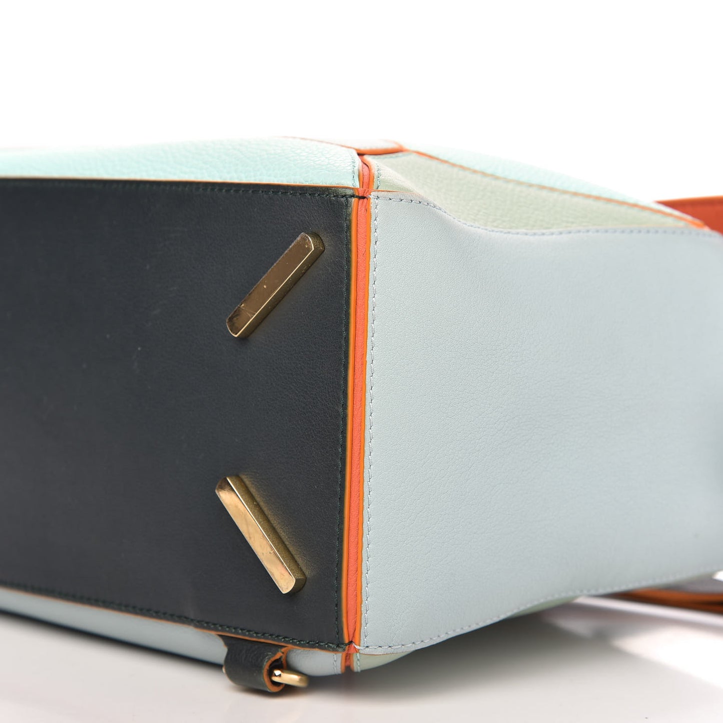 Calfskin Medium Paula's Ibiza Puzzle Bag Aqua Light Blue Multicolor