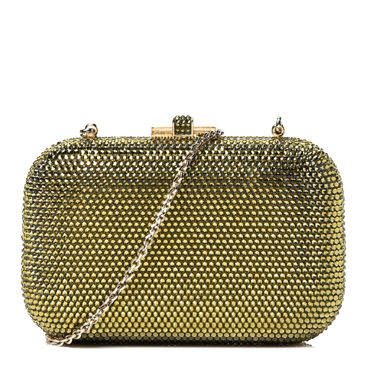 Swarovski Crystal Minaudiere Clutch Gold