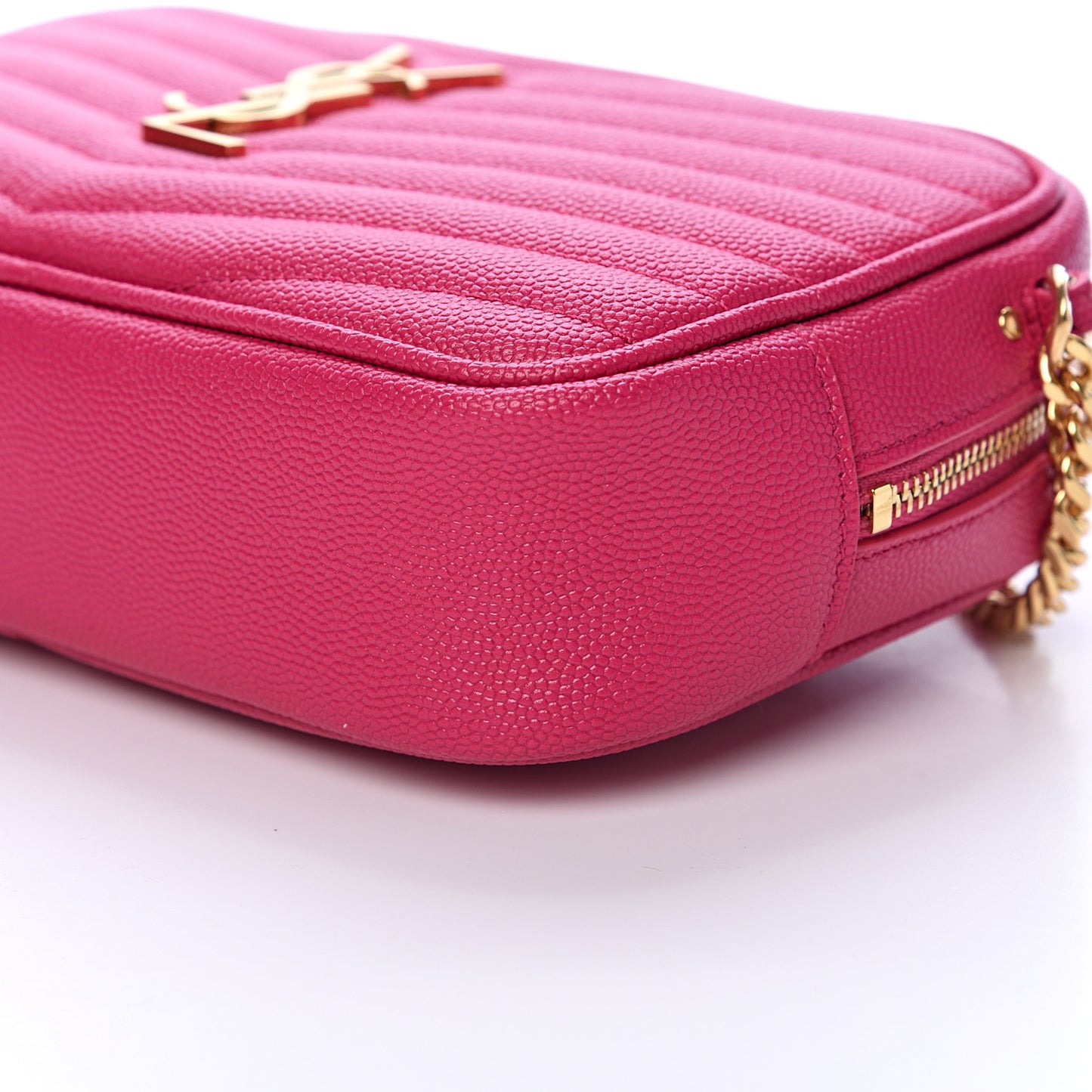 Grain De Poudre Matelasse Monogram Mini Lou Camera Bag Fuchsia