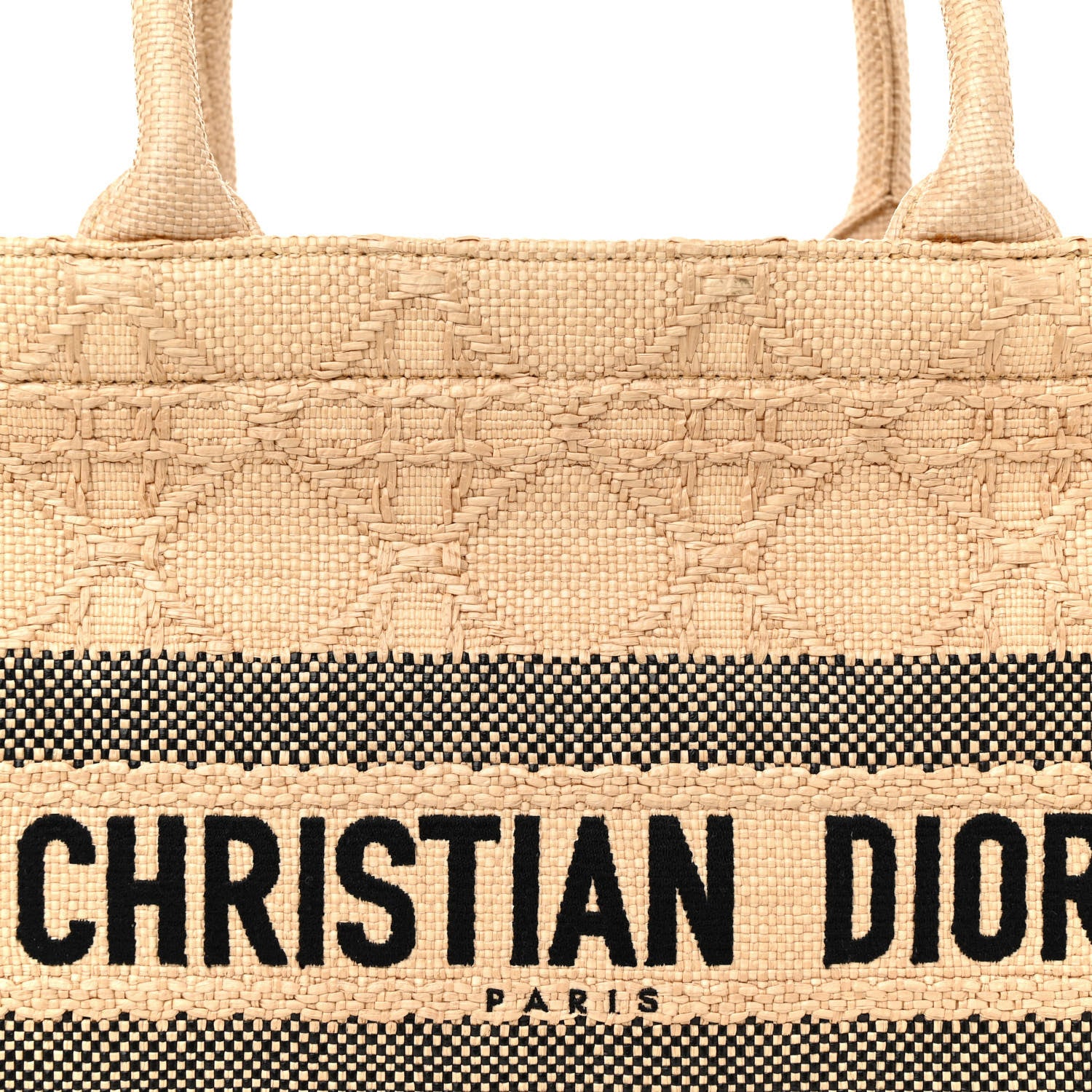 Christian Dior CHRISTIAN DIOR Raffia Cannage Medium Book Tote Natural 8 of 16