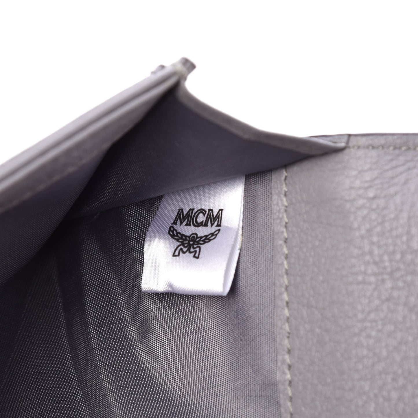 Calfskin Signature Monogram Klara Flap Wallet Grey